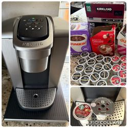 Keurig® K-Elite® Single Serve Coffee Maker, drawert, reusable filter  and coffee lot! Moving sale