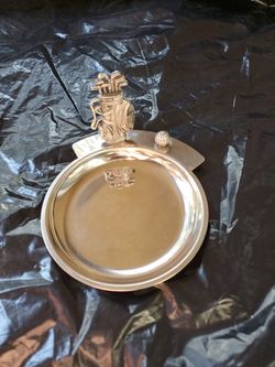 Silver Trinket Dish - Golf Bag And Ball - Felt Bottom - 4 1/2”