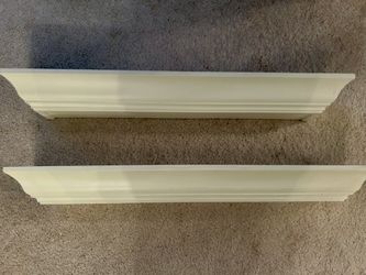 Pair of White Floating Shelves