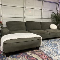 Living Spaces Dark Grey Sectional -  Free Delivery