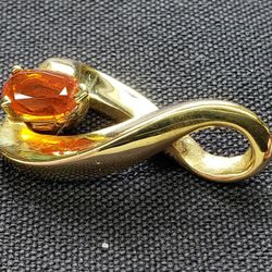 14k Yellow Gold Slide/Pendant with Fire Opal, Now 225