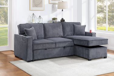 Convertible Sectional - Dark Gray Color