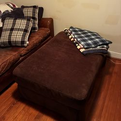 IKEA  Ottoman:  Chocolate Brown Corduroy