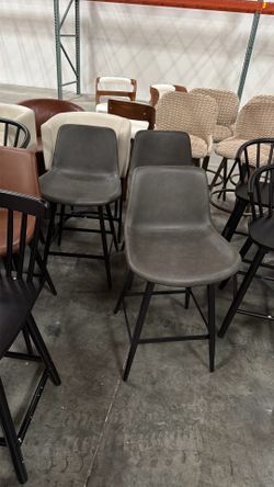Bar Stools Dining Chair Metal Bar Stools Bar Stools Counter Height Set of 3，Black Metal Leg