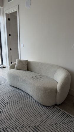 Ivory Boucle Sofa