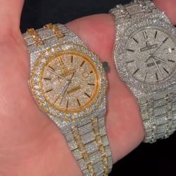 Iced Out Audemars Piguet Royal Oak – Gold & Silver Two-Tone
