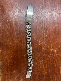 925 Silver Chino Link Nameplate Bracelet