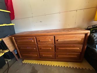 Vintage 8-Drawer Wooden Dresser