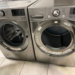 💯👌LG SET STEAM WASHER AND ELECTRIC DRYER STAINLESS STEEL 💯 