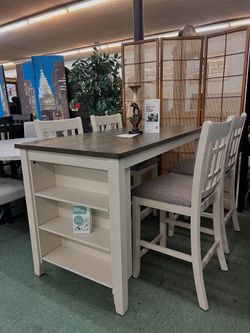 New Model Flash Deal🔥Brand New 5pc Counter Height Dining Set $599, Payment Available, Delivery Available.