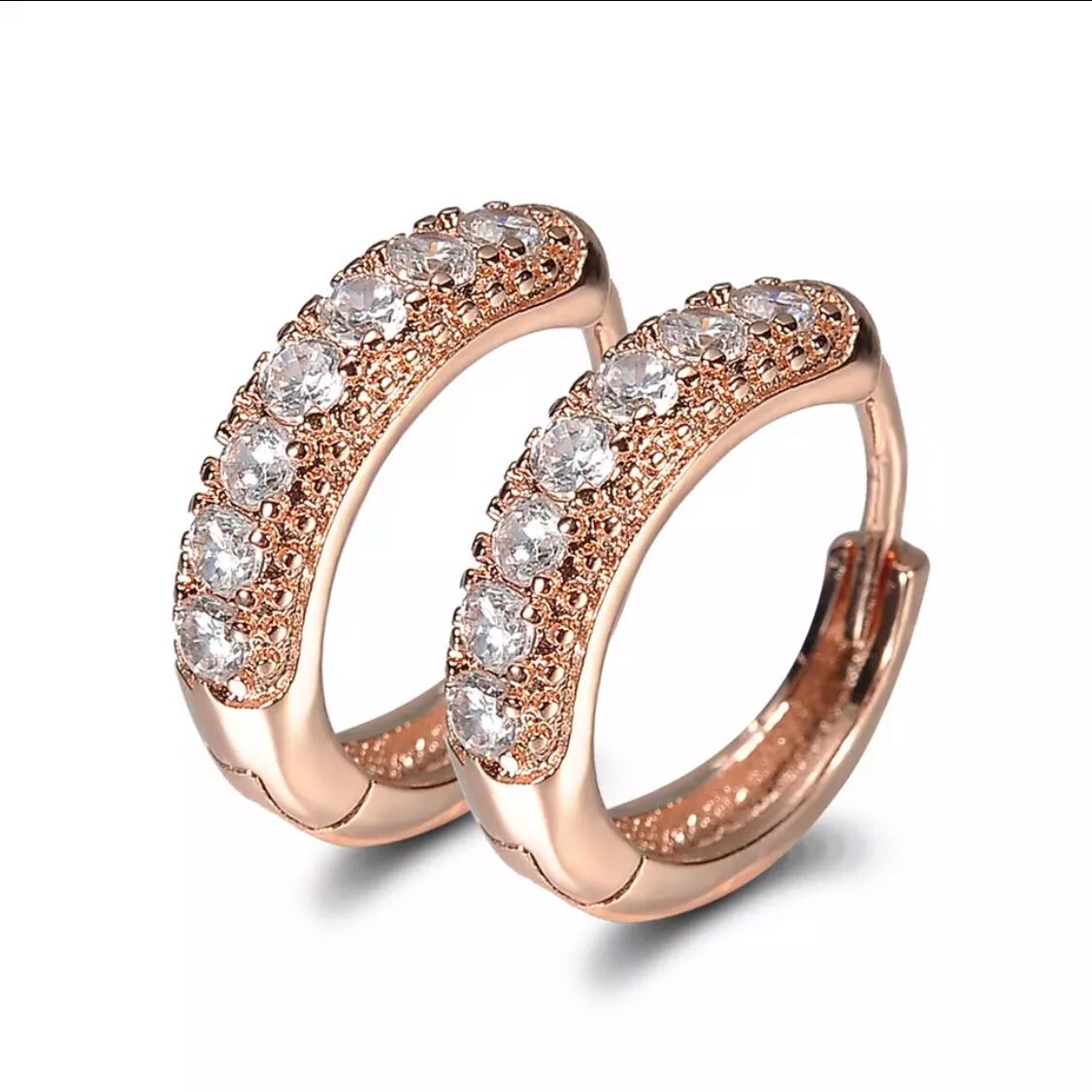 Charms Classic 10k yellow Gold Filled Cubic Zircon Wedding Hoop Earrings for engagement wedding