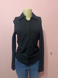 Stylish Black Button Up 