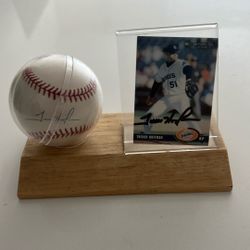 Trevor Hoffman Signed Baseball And Baseball Card