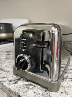 Retro stainless steel chrome vintage MCM mid century modern style toaster cuisinart works great