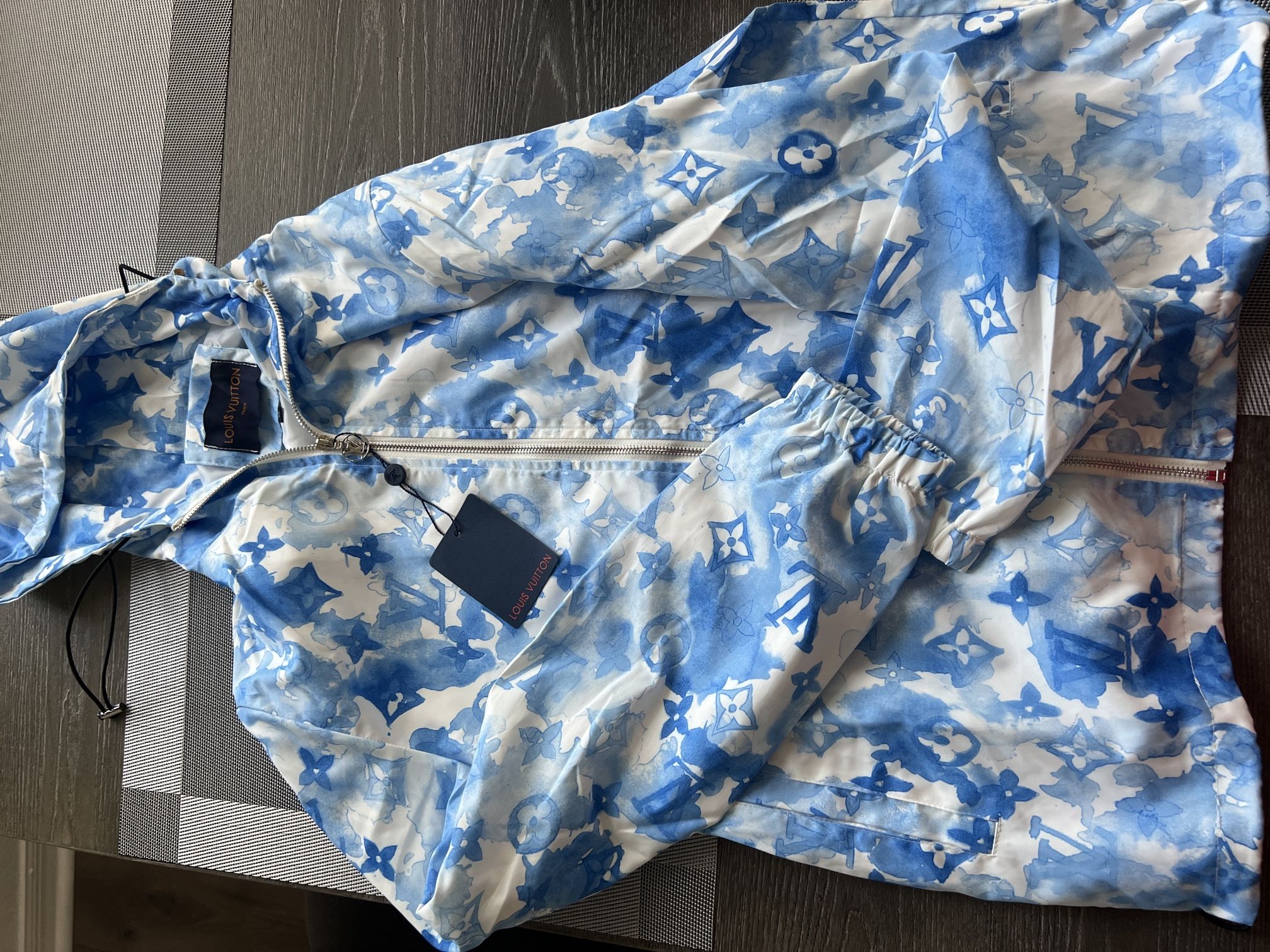 vuitton blue watercolor windbreaker