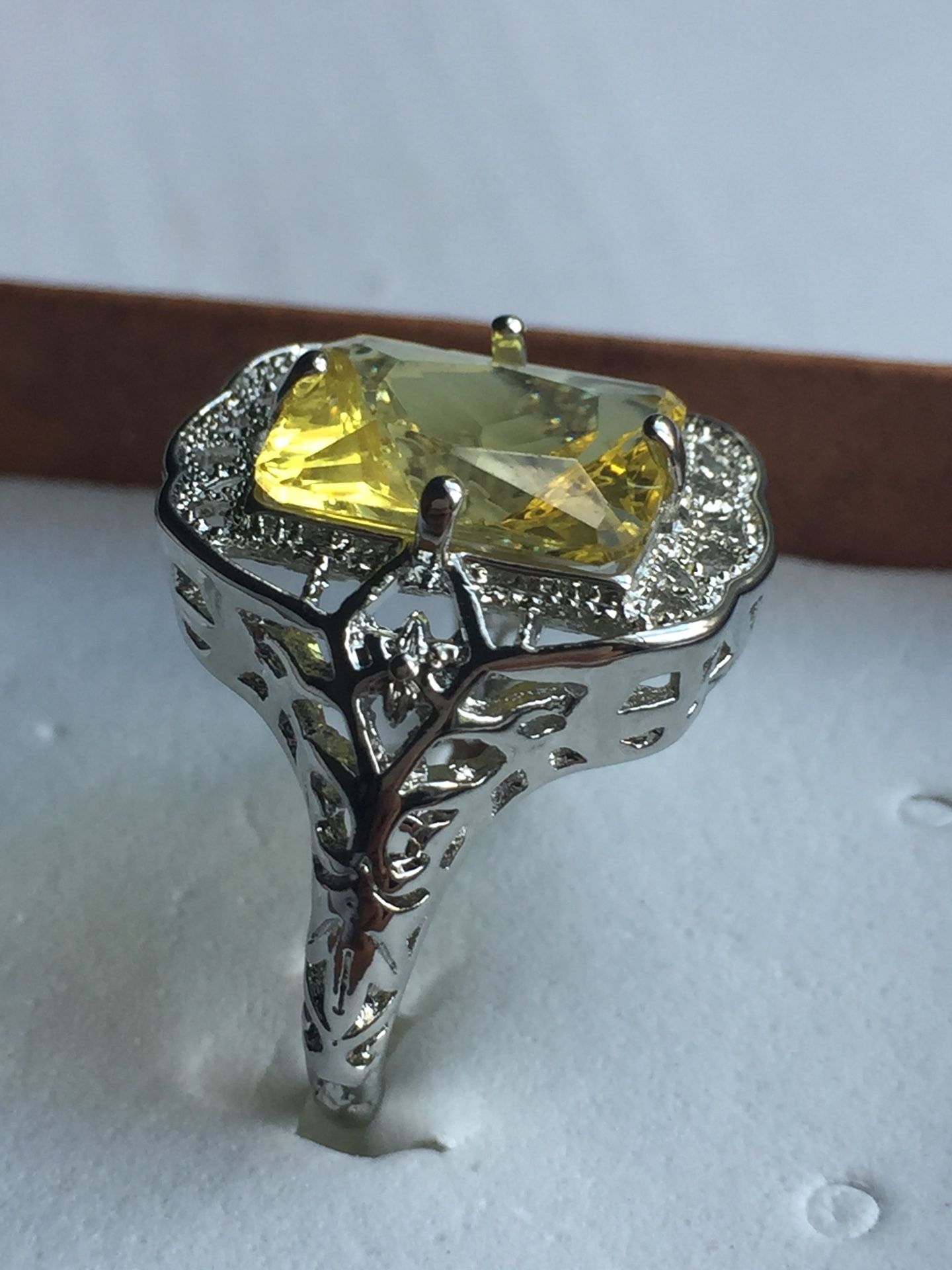Sterling silver women’s ring with citrine size 8