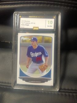 Corey seager los Angeles dodgers card tp-42 rated 10 gem mint baseball card.