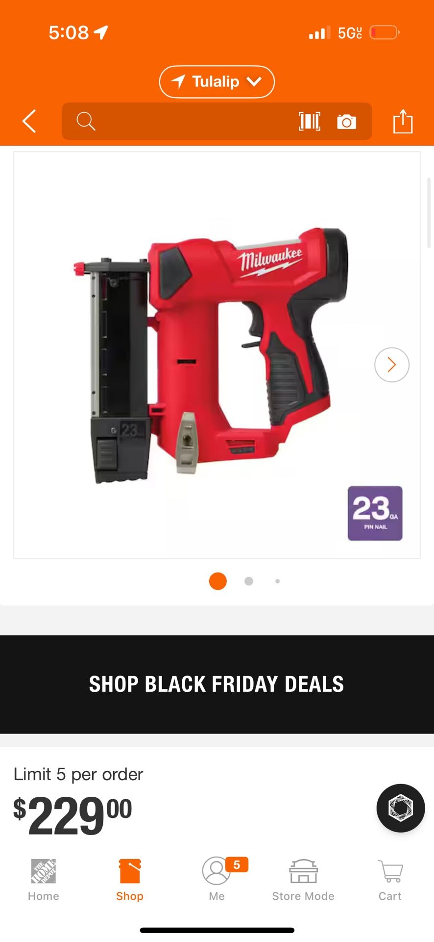 Milwaukee M12 12-Volt 23-Gauge Lithium-Ion Cordless Pin Nailer (Tool-Only)