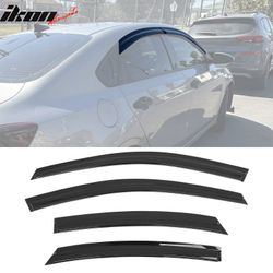 Fits 2019-2024 Kia Forte Tape on Window Visors Vent Rain Sun Wind Guards Deflectors