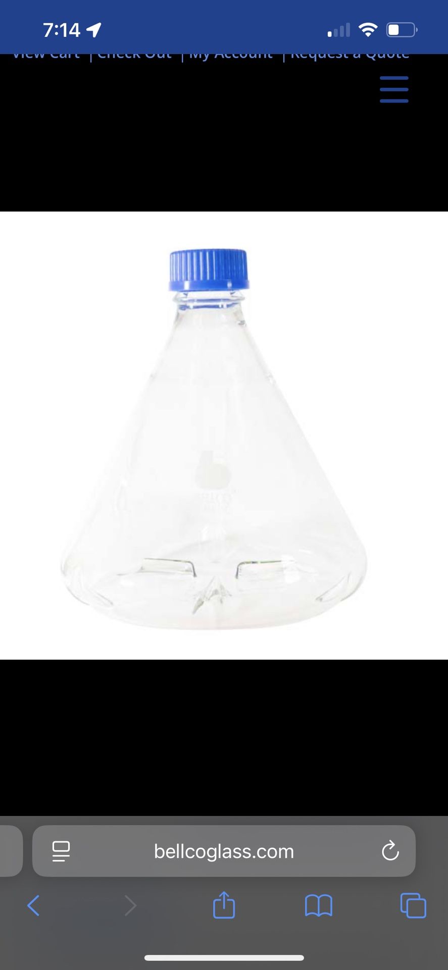 BELLCO Fernbach Flask w/ 6 Baffles & Screw Cap 2.8L
