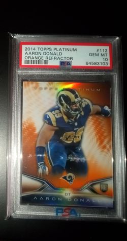Low Pop!🔥Aaron Donald 2014 Topps PLATINUM ORANGE REFRACTOR RC #112 PSA 10 prizm