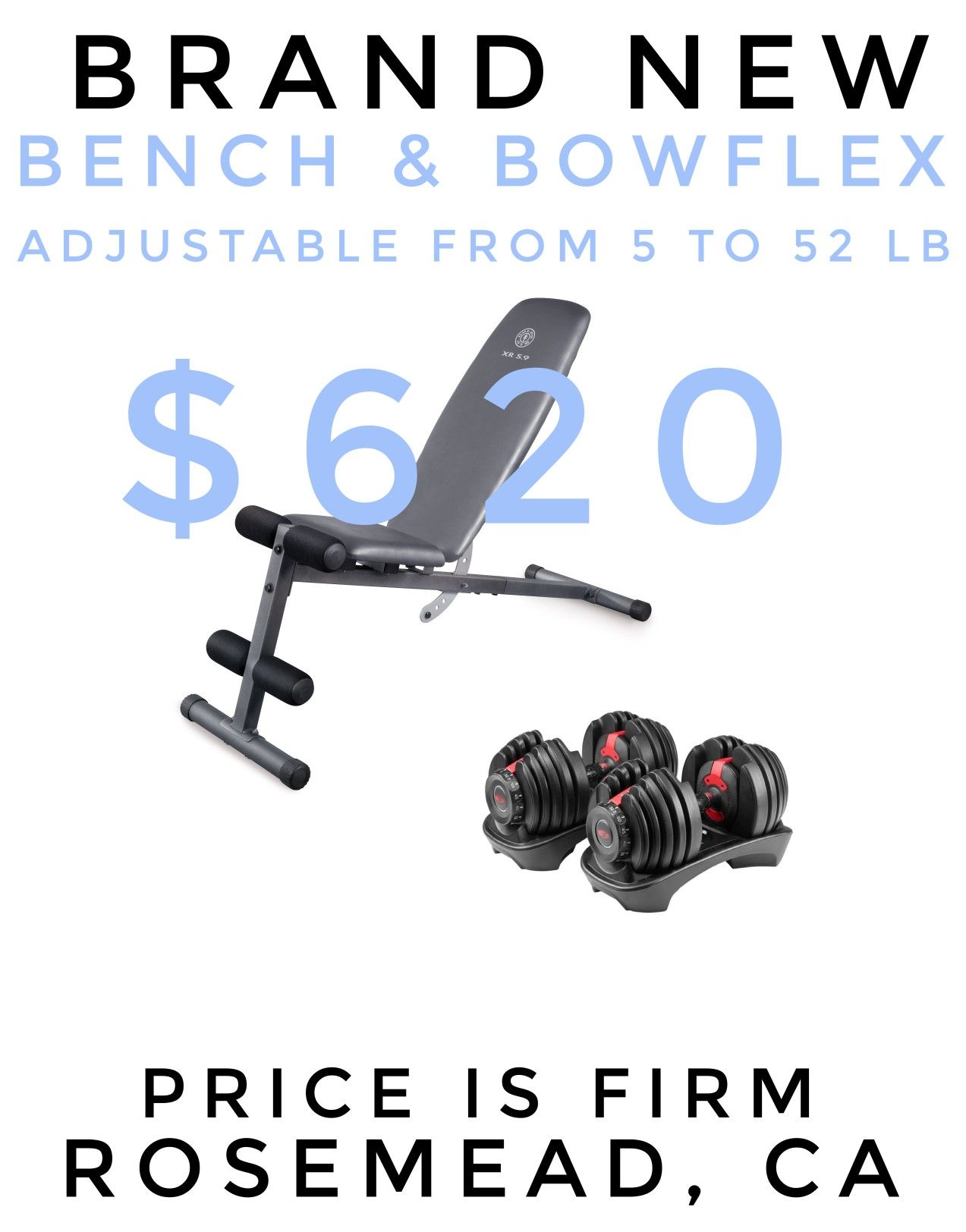 Adjustable Slant Workout Bench and Bowflex Selecttech 552 - Main Image