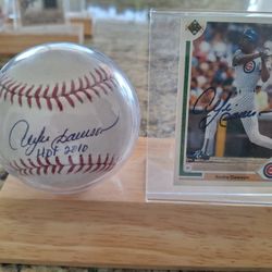 Andre Dawson Autograph Baseball And Card 