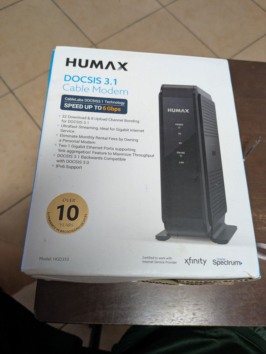 Humax DOCSIS 3.1 Cable Modem Xfinity and spectrum