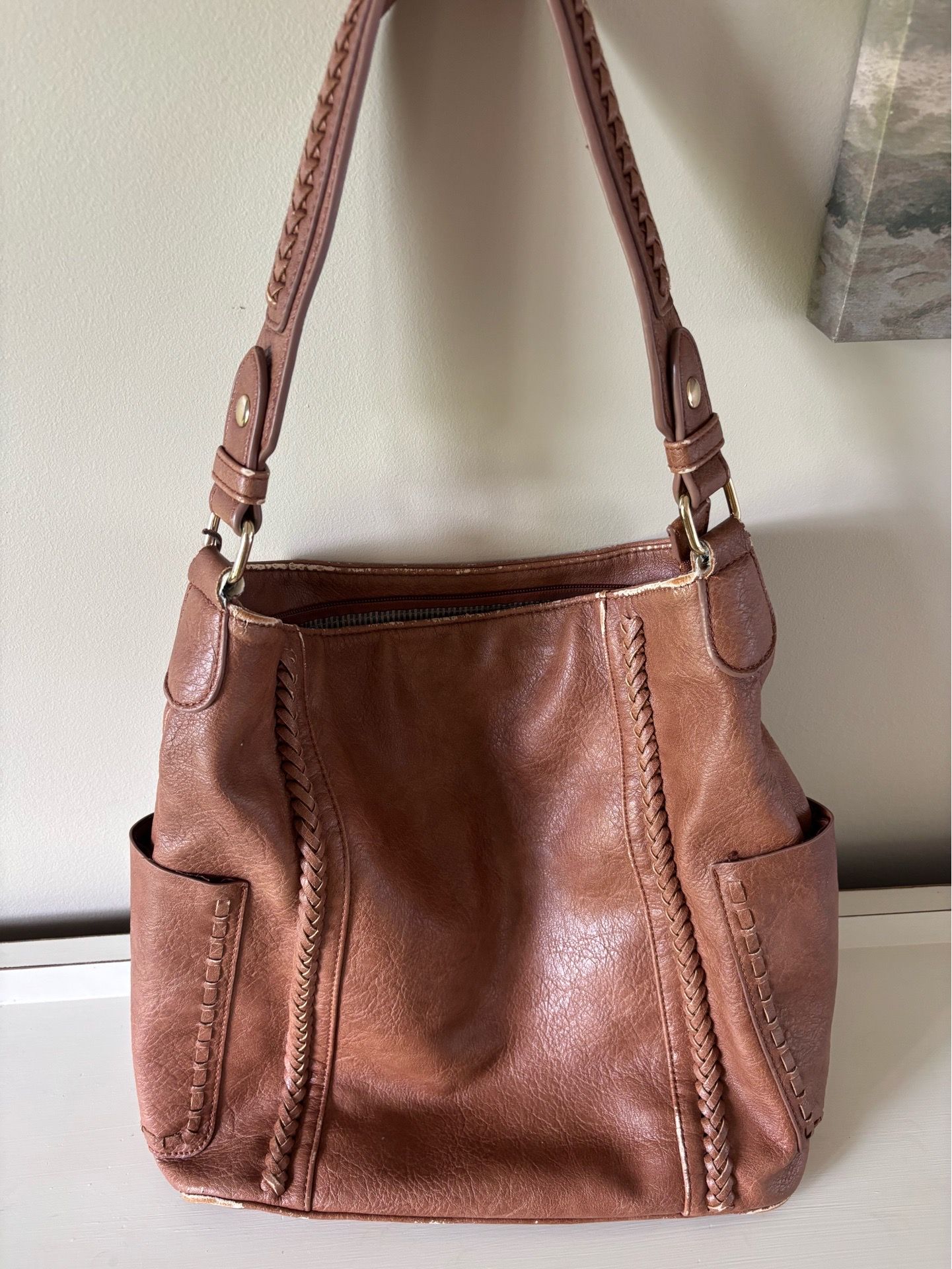 Brown Antik Kraft Leather Hobo bag