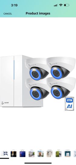Security Camera System, 4K NVR with 2TB HDD, 4Pcs 4MP Outdoor Wired Dome Surveillance IP Camera with Human/Vehicle Detection, Spotlight Color Night Vi
