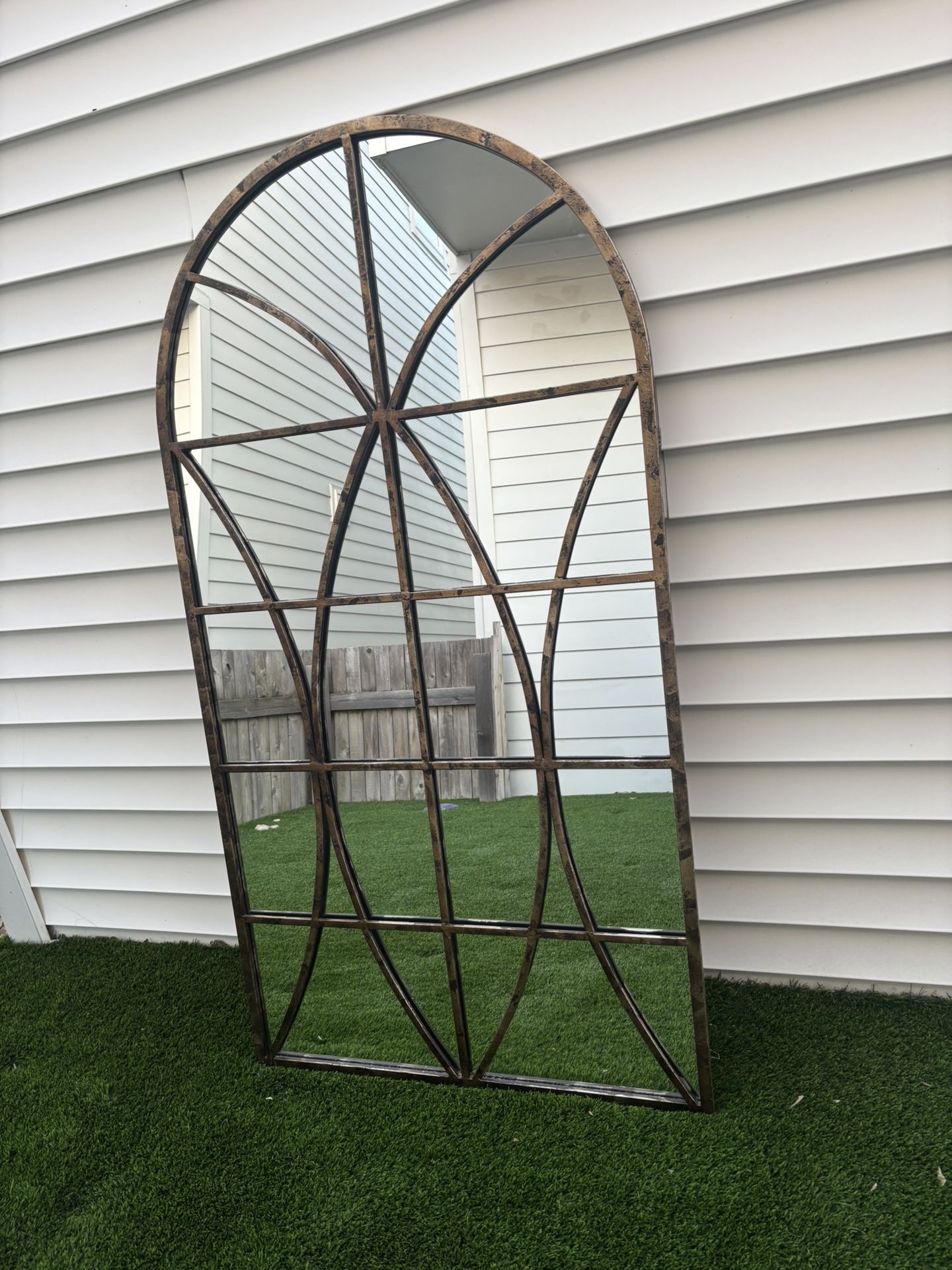 Large brass mirror