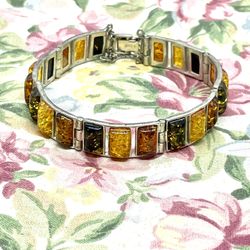 Sterling Statement Amber Bracelet 