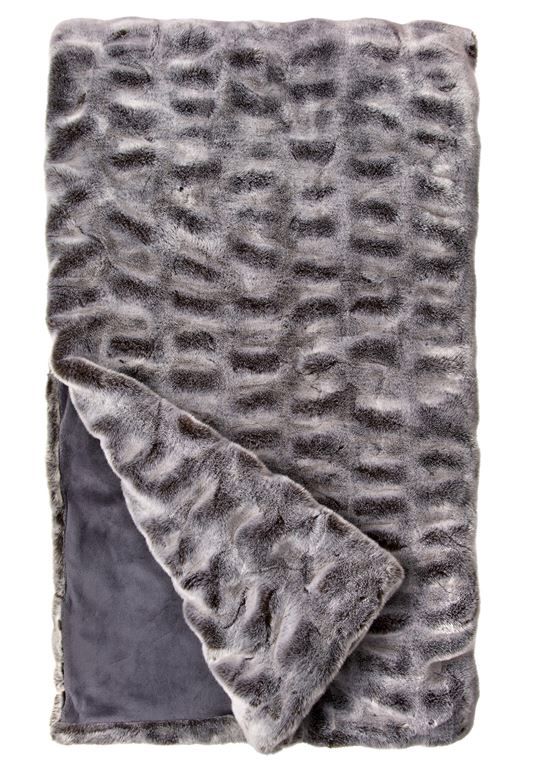 FAUX FUR THROW-COUTURE GREY MINK