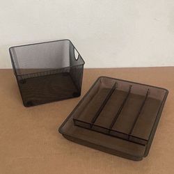 Black Mesh Office Organizer Set