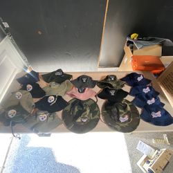 Over 60 Pcs Mixed Straw Hats Bucket Hats 20.00 Each 