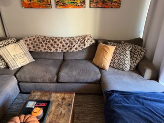 Gray Fabric Sectional Sofa with Chaise