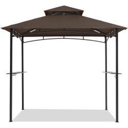 8x5 Grill Gazebo Outdoor BBQ Gazebo Canopy with 2 LED Lights