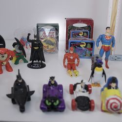 Various vintage DC comic toys for lot