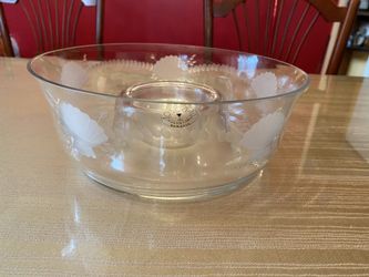 Hand blown Chip And Dip Bowl