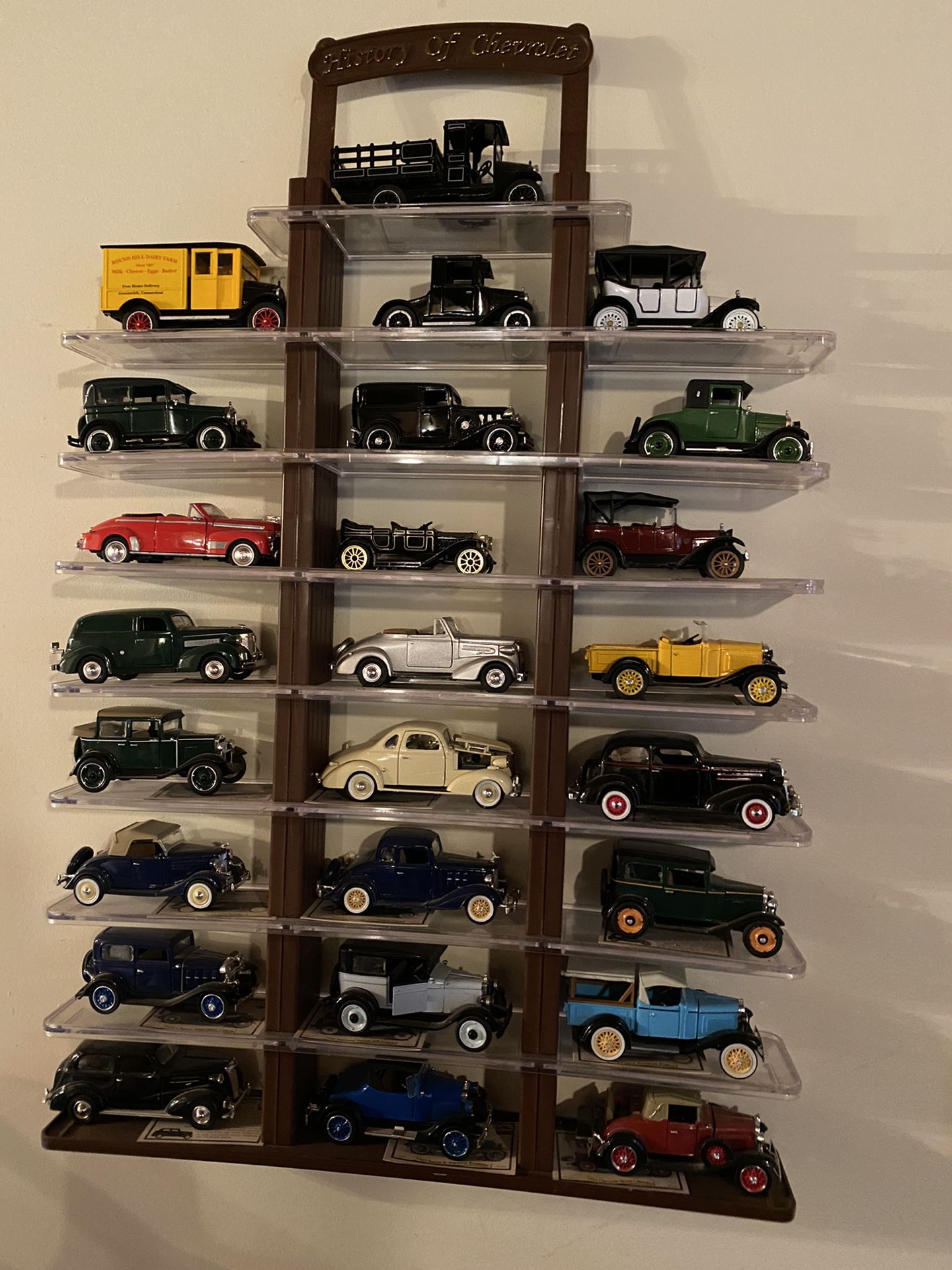 Set of 25 National Motor Mint ‘History of Chevrolet’ die cast cars