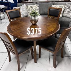 5-Pc Walnut Dining Set 