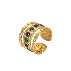 Affordable Stainless Steel 18K Gold Plated Plating Open Ring With Gift Box