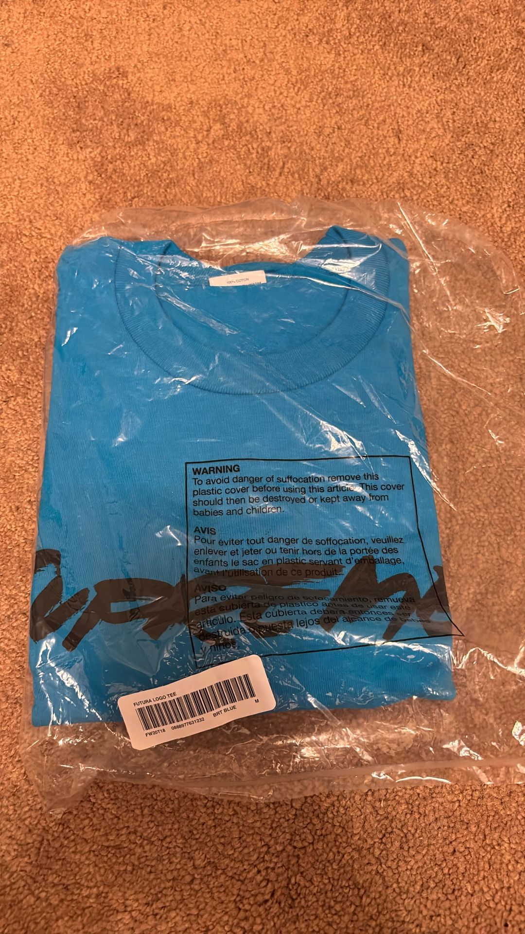 Supreme Futura Logo Tee Blue m (2020)