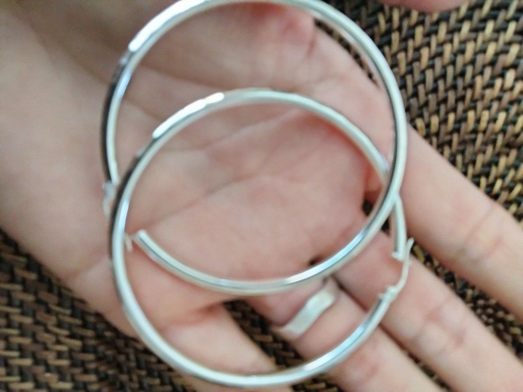 925 Sterling Silver Big Earrings