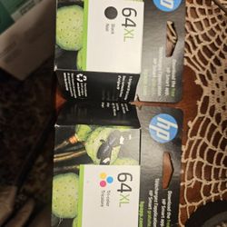 HP 64XL Black & Color Ink For Inkjet printer. New In Box Never Opened. 