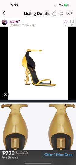 YSL Saint Laurent Opyum Gold heels 39.5