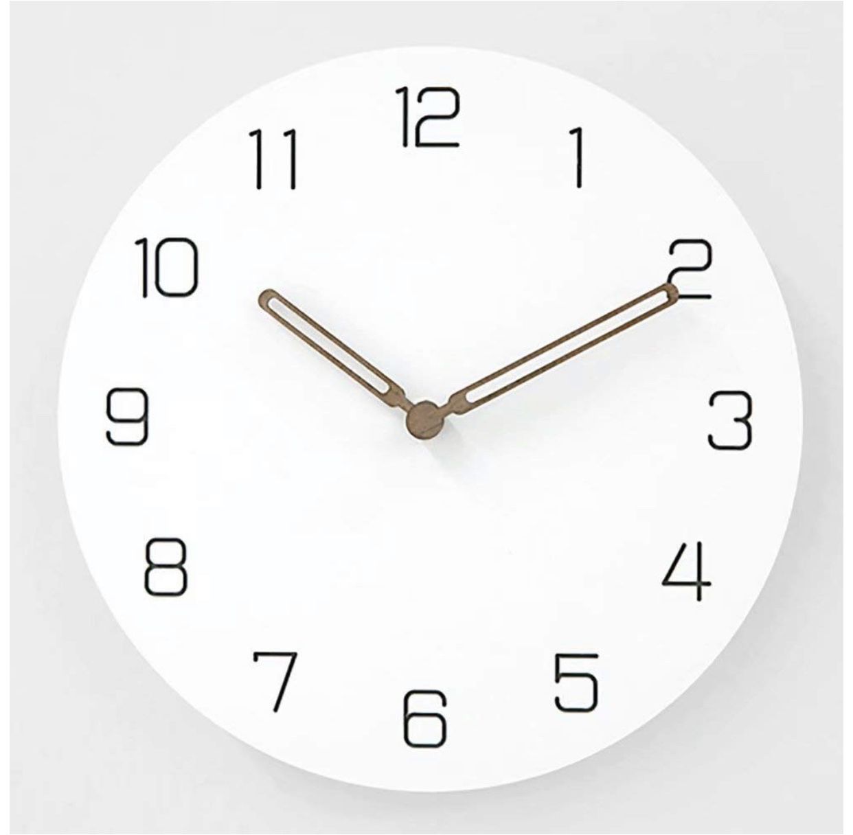 Modern Simple Wooden Wall Clock,Battery Operated Silent Non-Ticking Quartz Decorative Wood Hands Clocks for Living Room Home Office (12 inch)