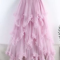 Pink Sheer Layered Ruffle Skirt-Brand new! Reduced/sale
