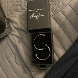 Beauty In Pain By Charly Jordan Silver Hoop Earrings