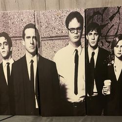 'The Office' Three Piece Black And White Canvas